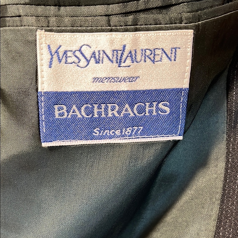 Yves Saint Laurent Black Sport Coat Tailored Fit Notched Lapels - Picture 4 of 9